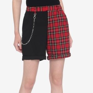 Plaid and Black Shorts